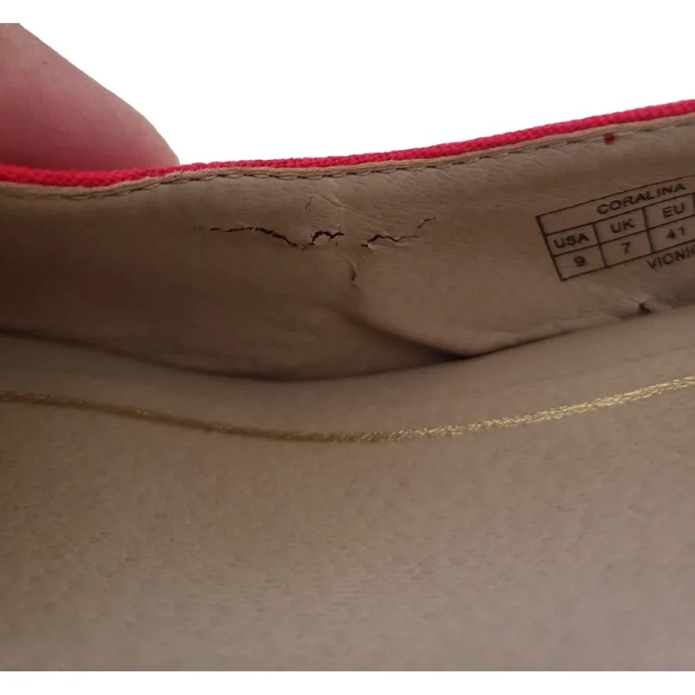 Vionic Coralina Wedge Slingback Espadrille Sandals Women's Size 9 Red Canvas